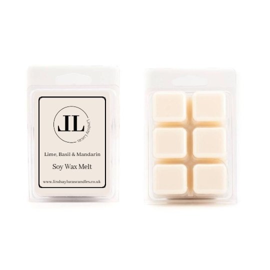 lime basil and mandarin designer wax melt snap bar